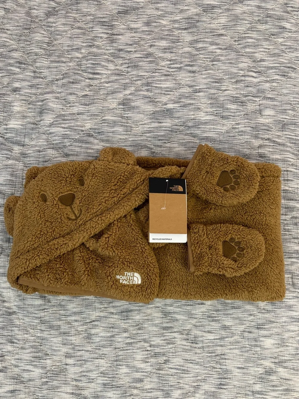 The North Face Baby Campshire Box Set In Teddy Brown Sz 18-24months NWT-